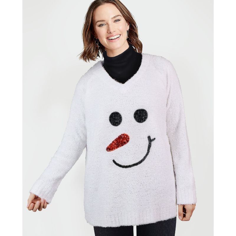 Snowman Sequin Sweater
